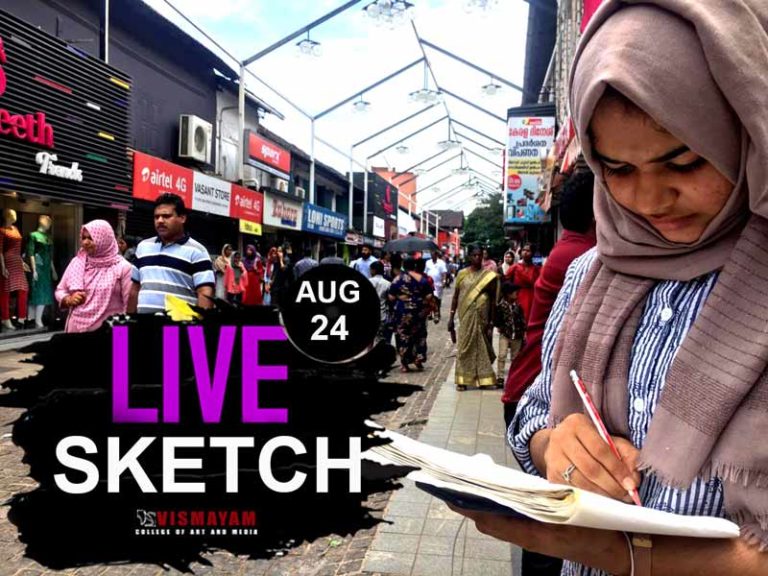 Live Sketch - SM Street Calicut - VISMAYAM college of art and media