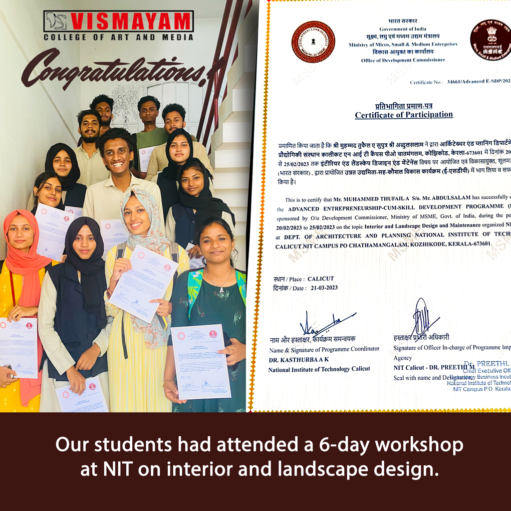 Interior Design Course near me VISMAYAM COLLEGE OF ART AND MEDIA