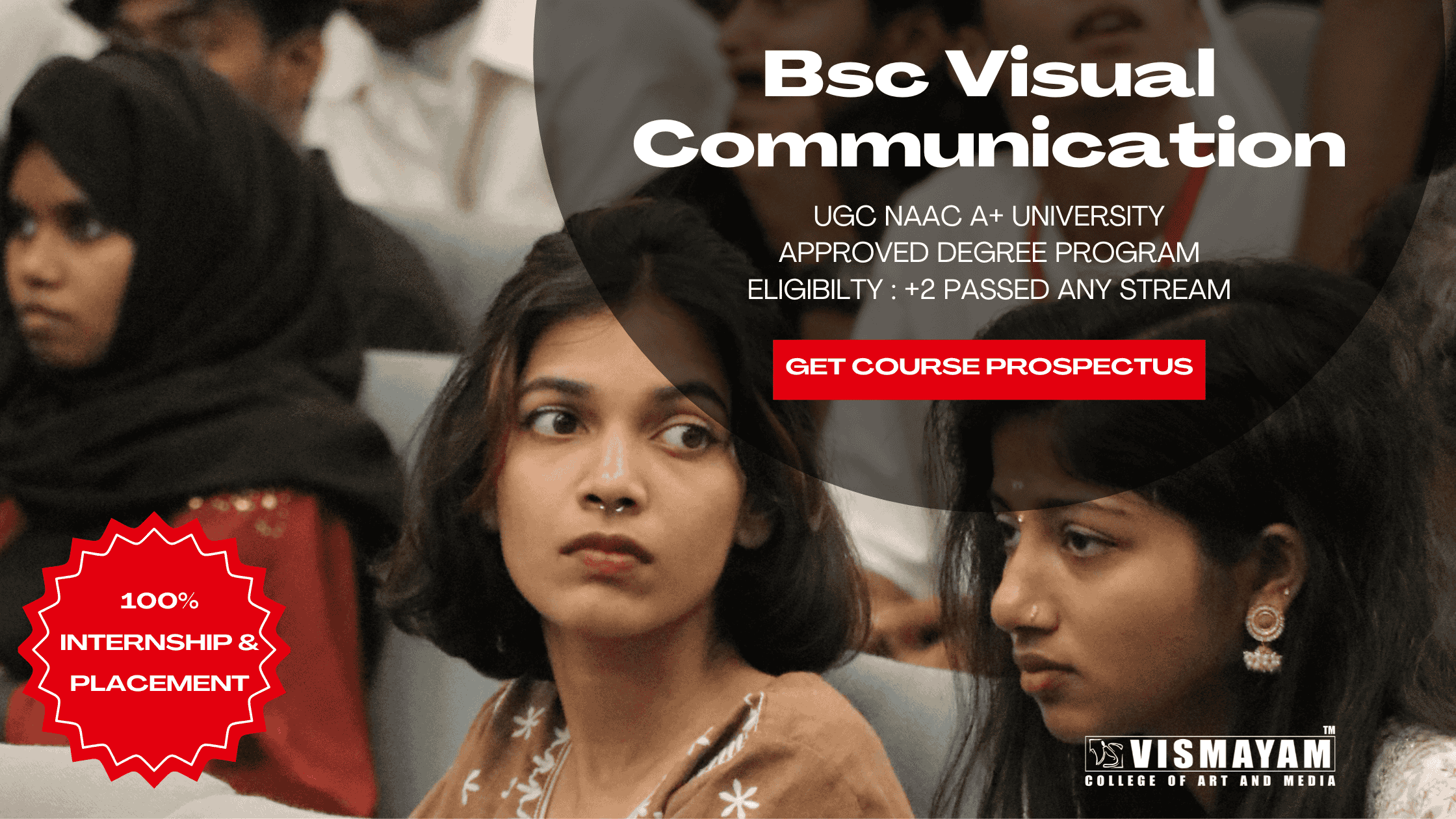 A vibrant poster showcasing students of best BSc visual communication college in Kerala, featuring bold graphics and engaging design elements.