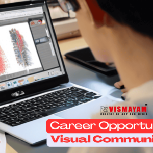 A graphic showcasing various career opportunities in visual communication, highlighting creativity and professional growth opportunities.